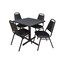 Cain Cain Square Table & Chair Set, Wood, Metal, Vinyl Top, Grey TB3030GY29BK - alternate 1